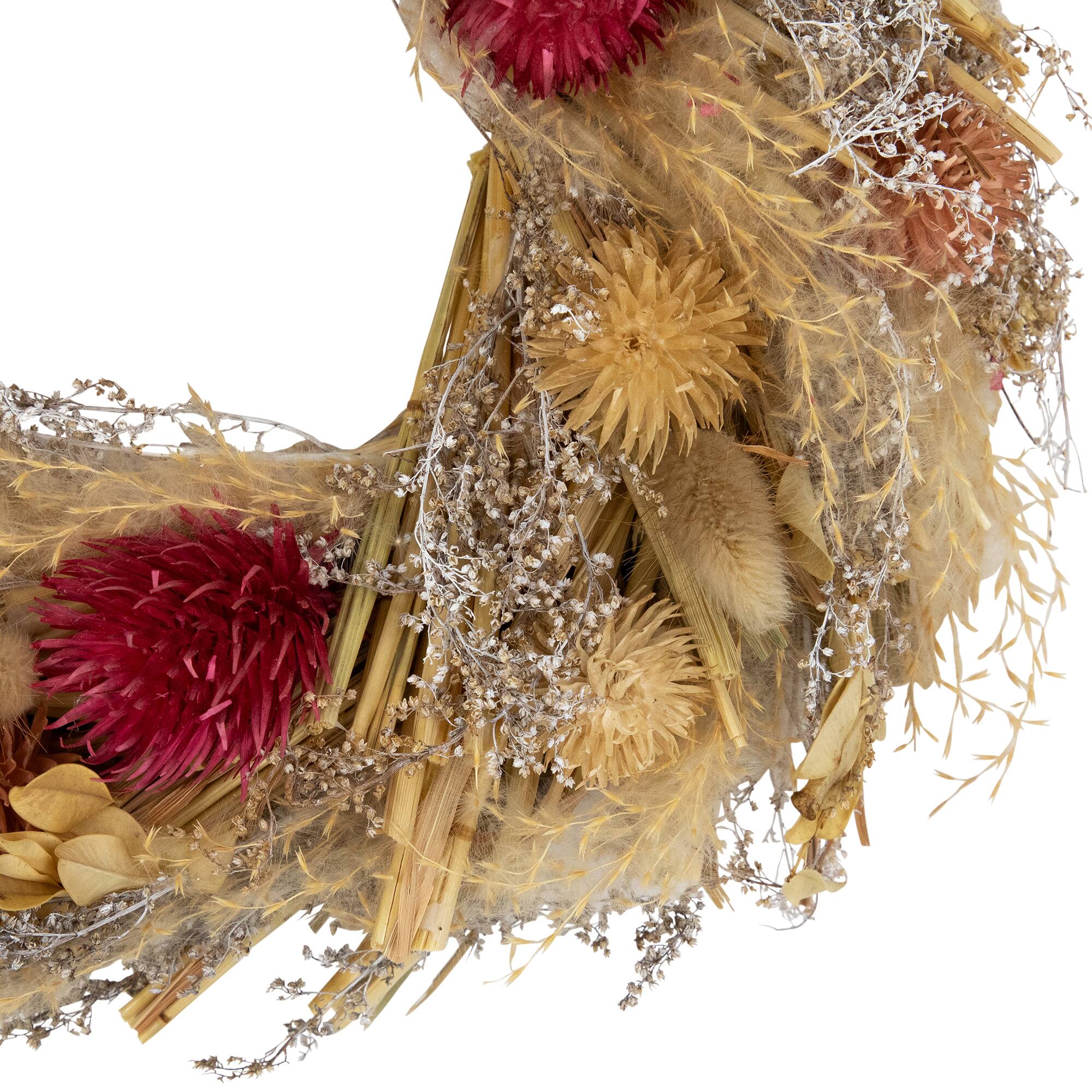11" Pampas Grass & Dried Floral Spring Wreath